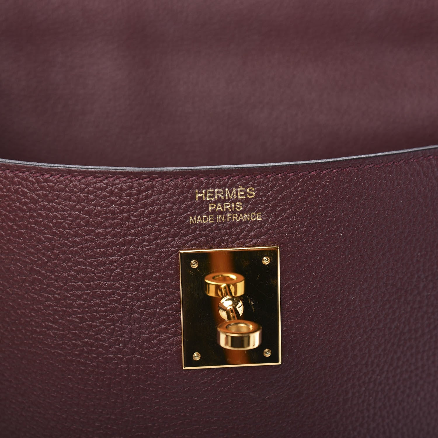 Hermes Togo Kelly Retourne 35 Bordeaux 5 of 9