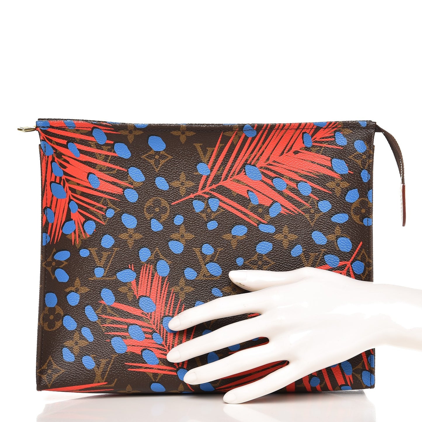 Monogram Jungle Dots Toiletry Pouch 26 Coquelicot Denim