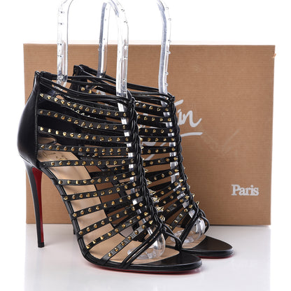Christian Louboutin Kid Millaclou 100 Cage Sandals 39.5 Black 10 of 10
