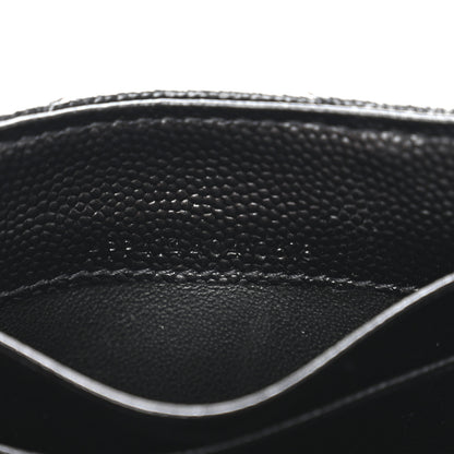 Saint Laurent Grain De Poudre Matelasse Chevron Small Monogram Envelope Wallet Black 7 of 9