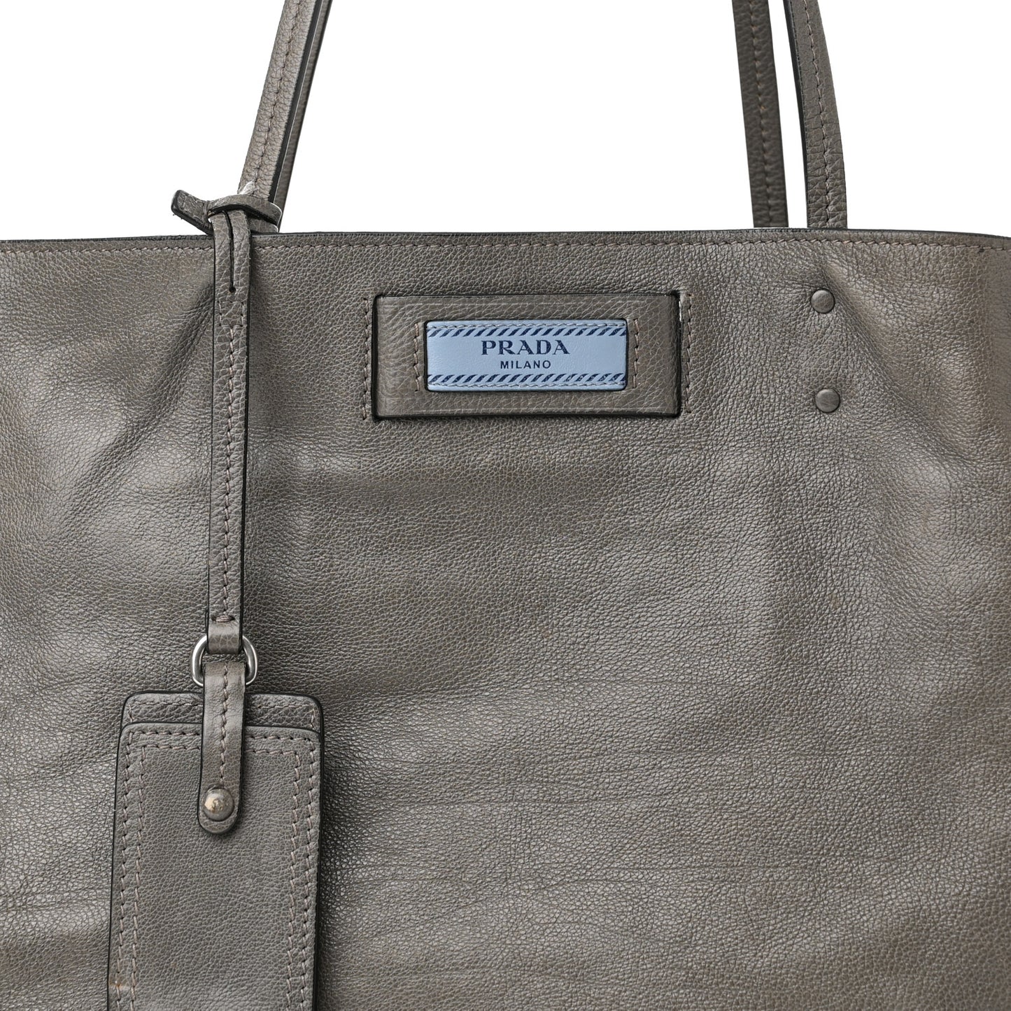 Glace Calfskin Etiquette Shopping Bag Marine Astrale