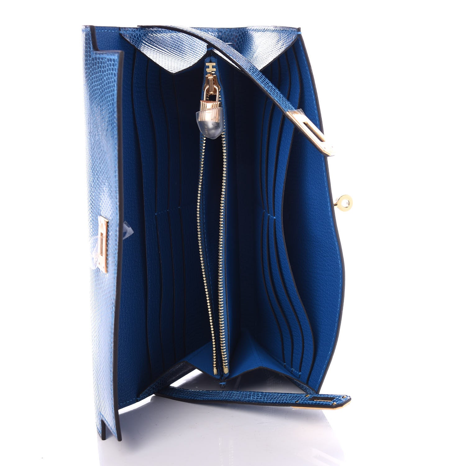 Hermes Lizard Kelly Longue Wallet Mykonos 5 of 7
