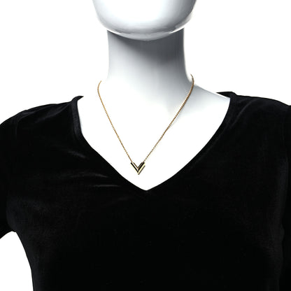 Louis Vuitton Brass Essential V Necklace Gold 2 of 6