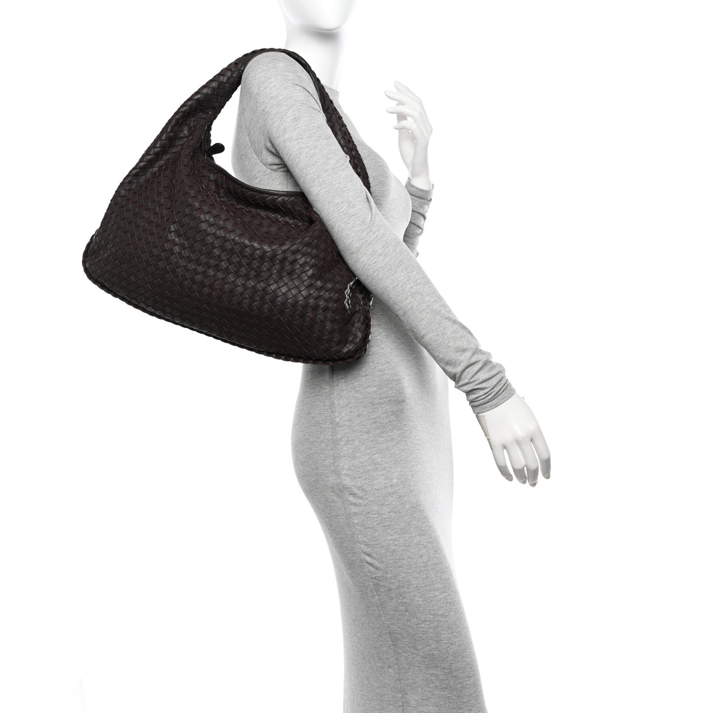 Nappa Intrecciato Medium Veneta Hobo Ebano