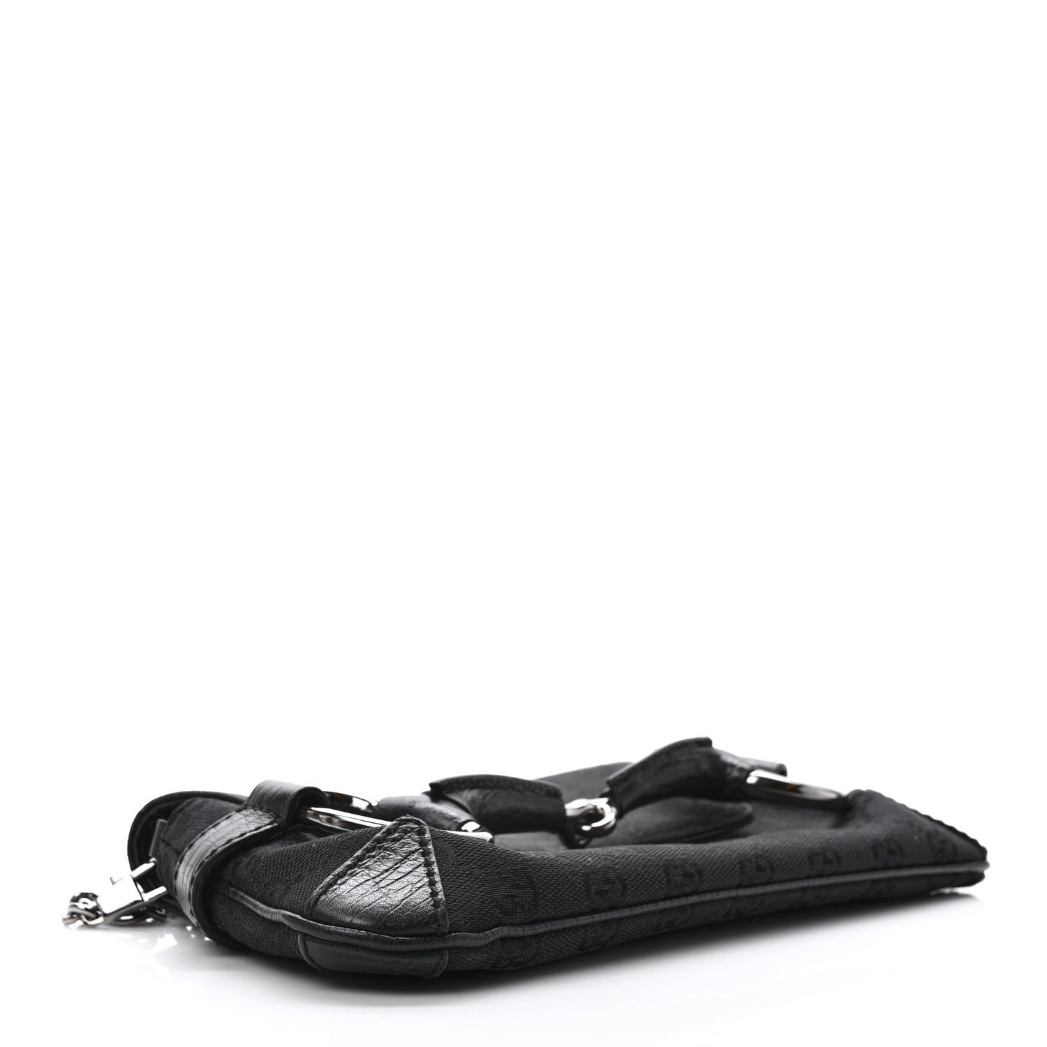 Gucci Monogram Horsebit Chain Clutch Black 4 of 10