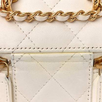Chanel Lambskin Quilted CC Mini Vanity Case With Chain White 11 of 11