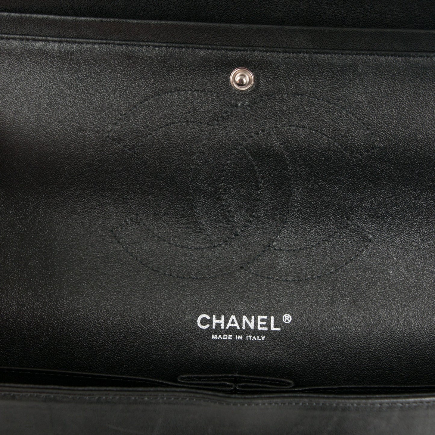Patent Quilted Jumbo Double Flap Black