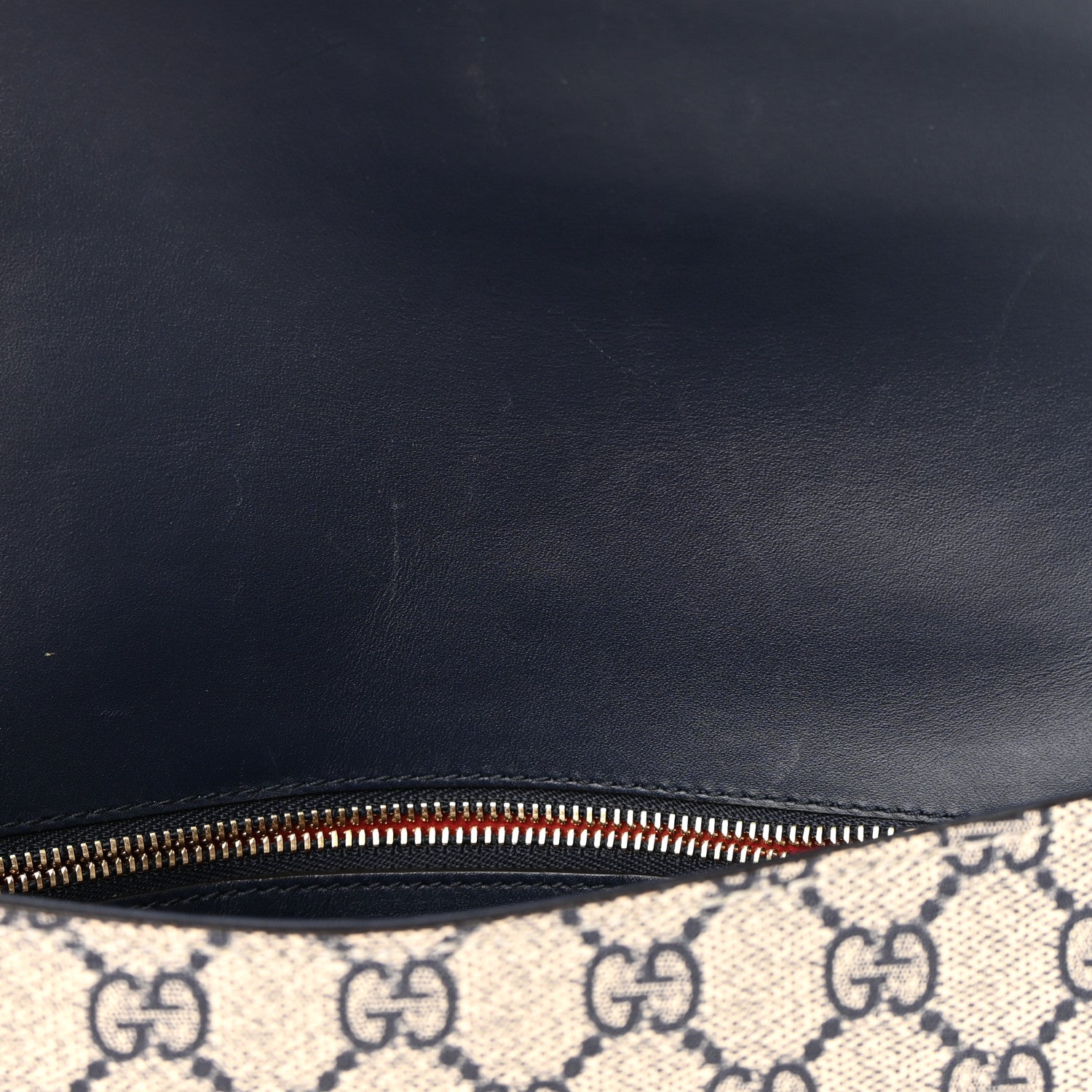 Gucci GG Supreme Monogram Small Messenger Shoulder Bag Beige Blue Navy 11 of 16