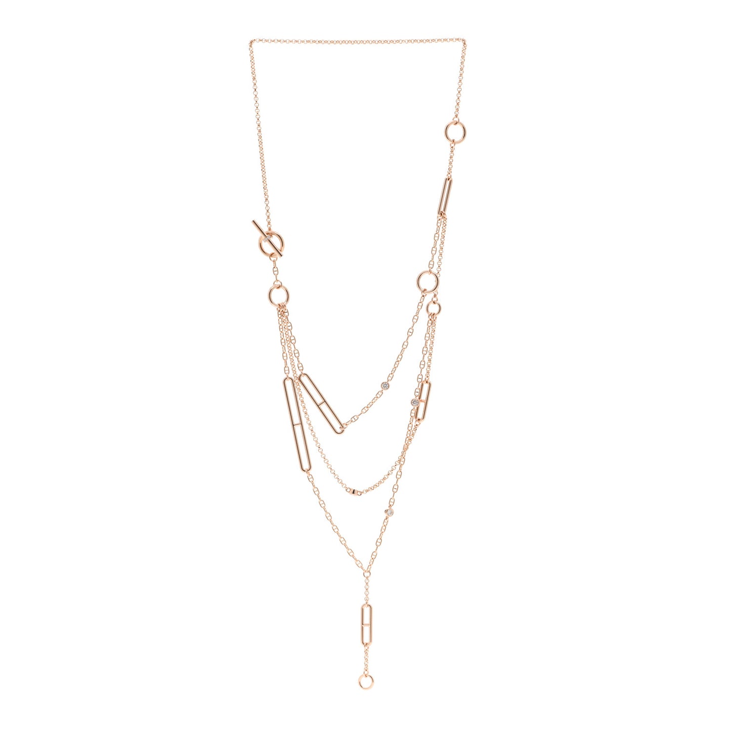 18K Rose Gold Diamond Chaine d'Ancre Chaos Necklace
