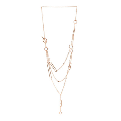 Hermes 18K Rose Gold Diamond Chaine d'Ancre Chaos Necklace 3 of 5