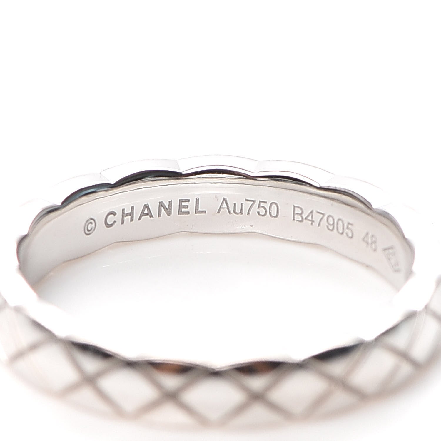 Chanel 18K White Gold Mini Coco Crush Ring 48 4.5 4 of 4