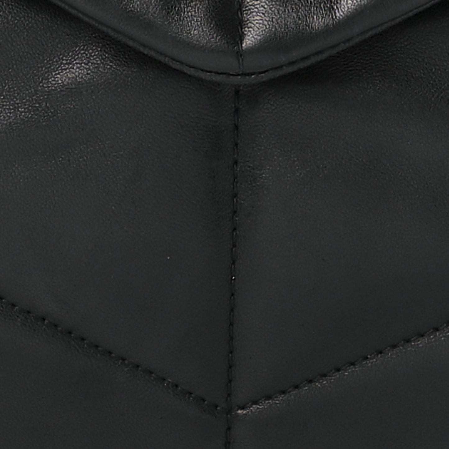 Lambskin Quilted Medium Loulou Puffer Monogram Chain Satchel Black