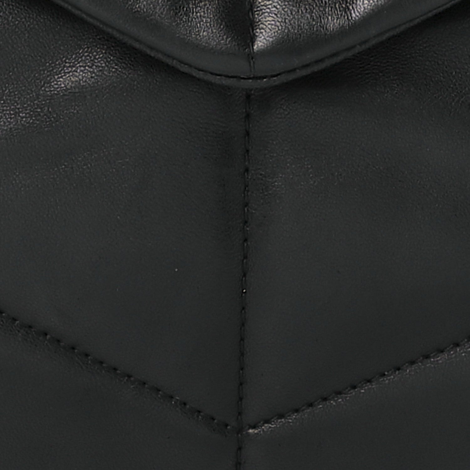 Saint Laurent Lambskin Quilted Medium Loulou Puffer Monogram Chain Satchel Black 9 of 12