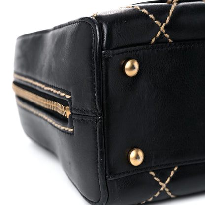 Chanel Calfskin Contrast Stitch Surpique Bowler Black 15 of 16