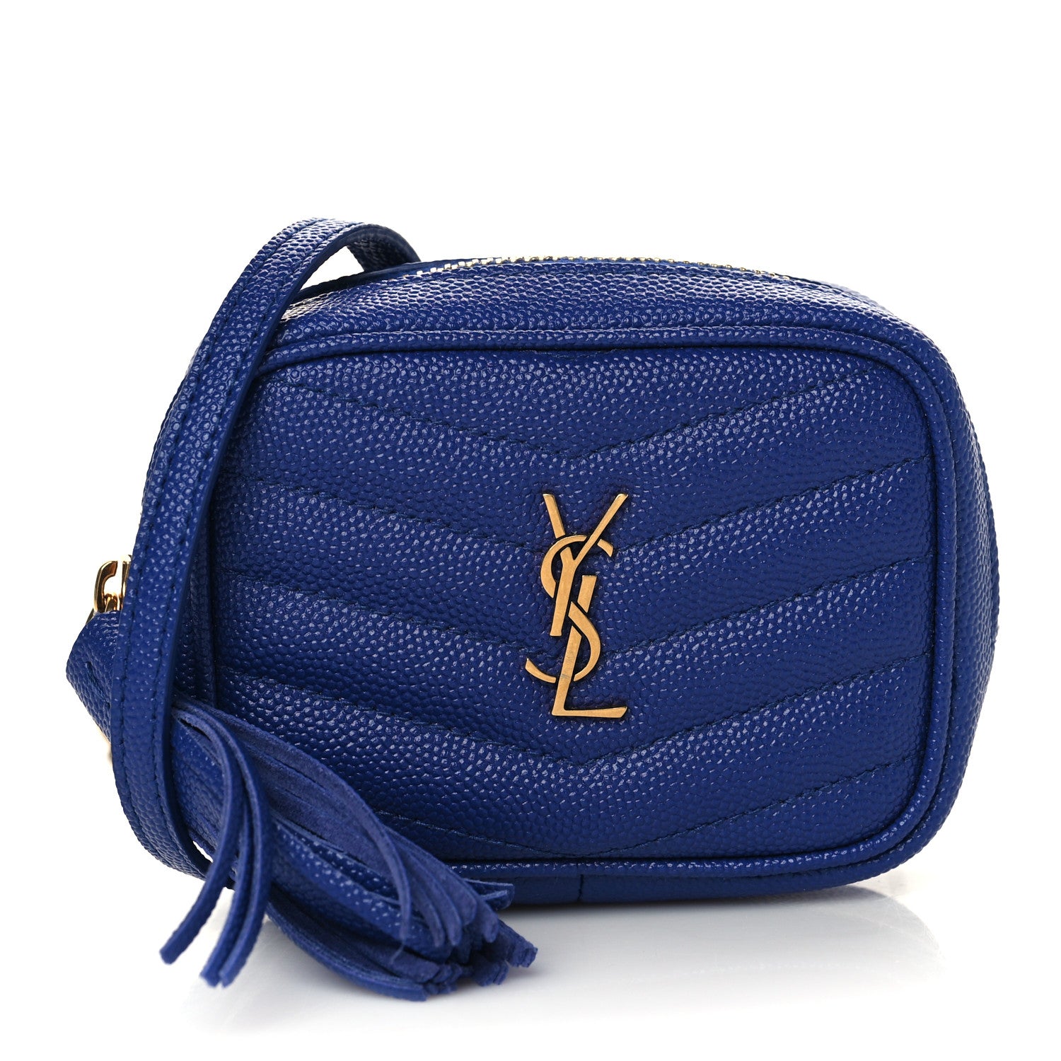 Saint Laurent Grain De Poudre Matelasse Monogram Baby Lou Camera Bag Sapphire Blue 1 of 6