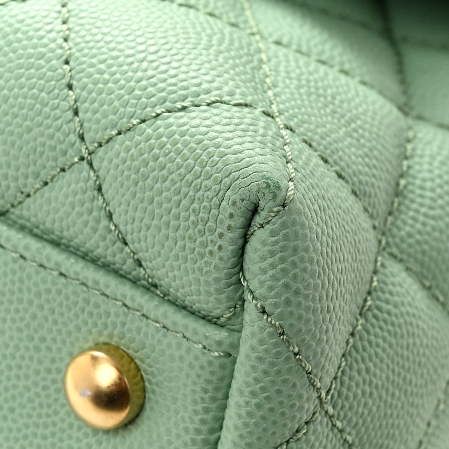 Chanel Caviar Quilted Small Coco Chain Handle Flap Light Green 11 of 12
