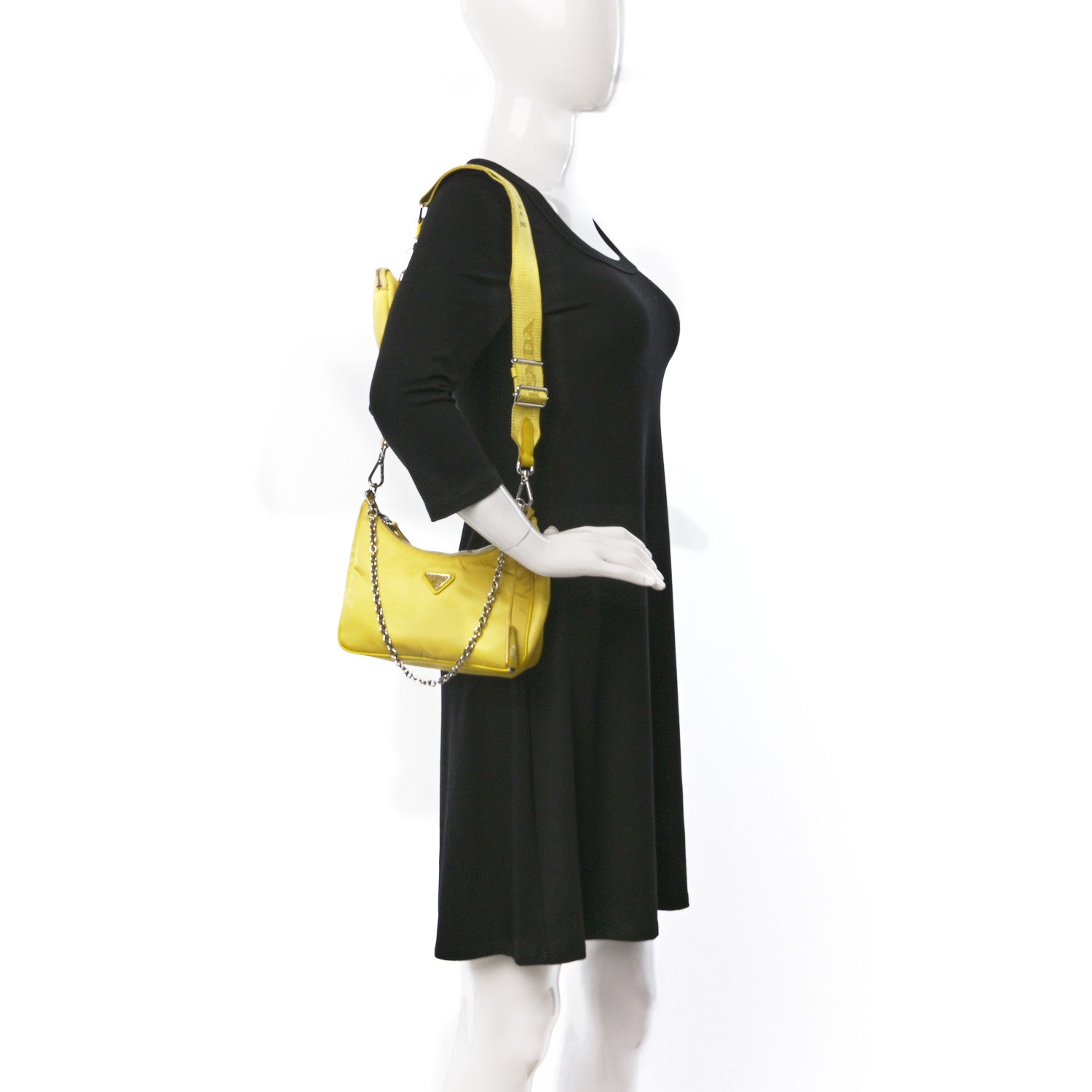 Prada Nylon Saffiano Re-Edition 2005 Shoulder Bag Ananas 2 of 19