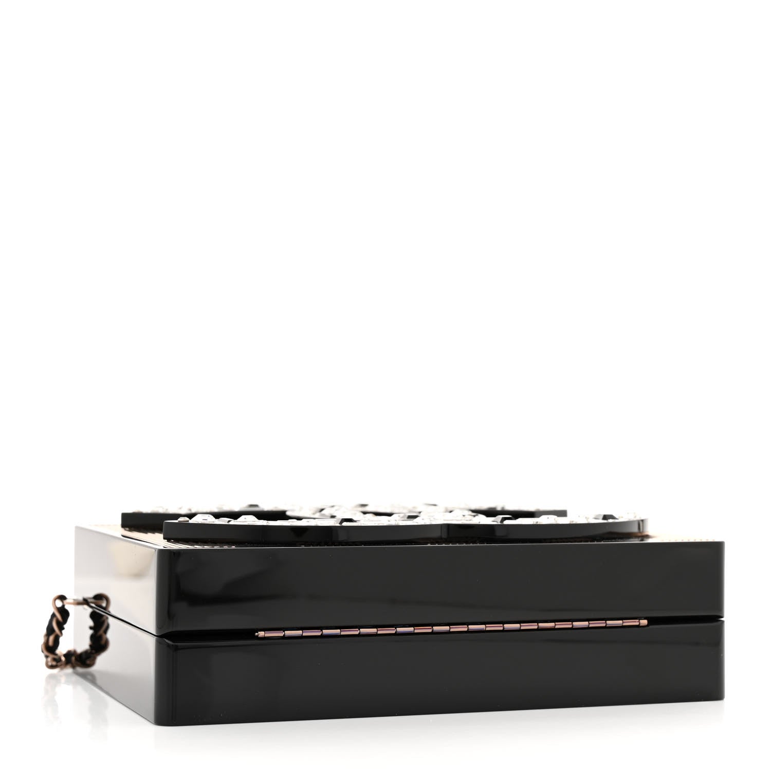 Chanel Plexiglass Crystal CC Minaudiere Clutch Black Copper 4 of 11