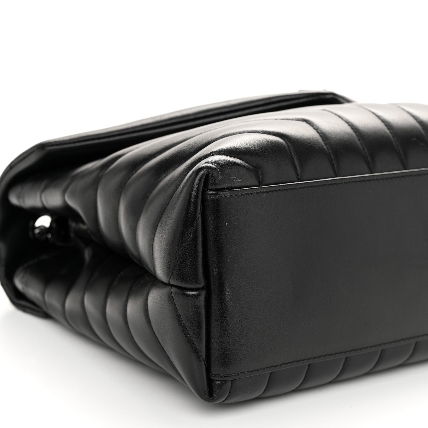 Saint Laurent Calfskin Y Quilted Monogram Monochrome Medium Loulou Chain Satchel Black 9 of 10