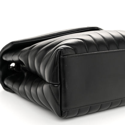 Saint Laurent Calfskin Y Quilted Monogram Monochrome Medium Loulou Chain Satchel Black 9 of 10