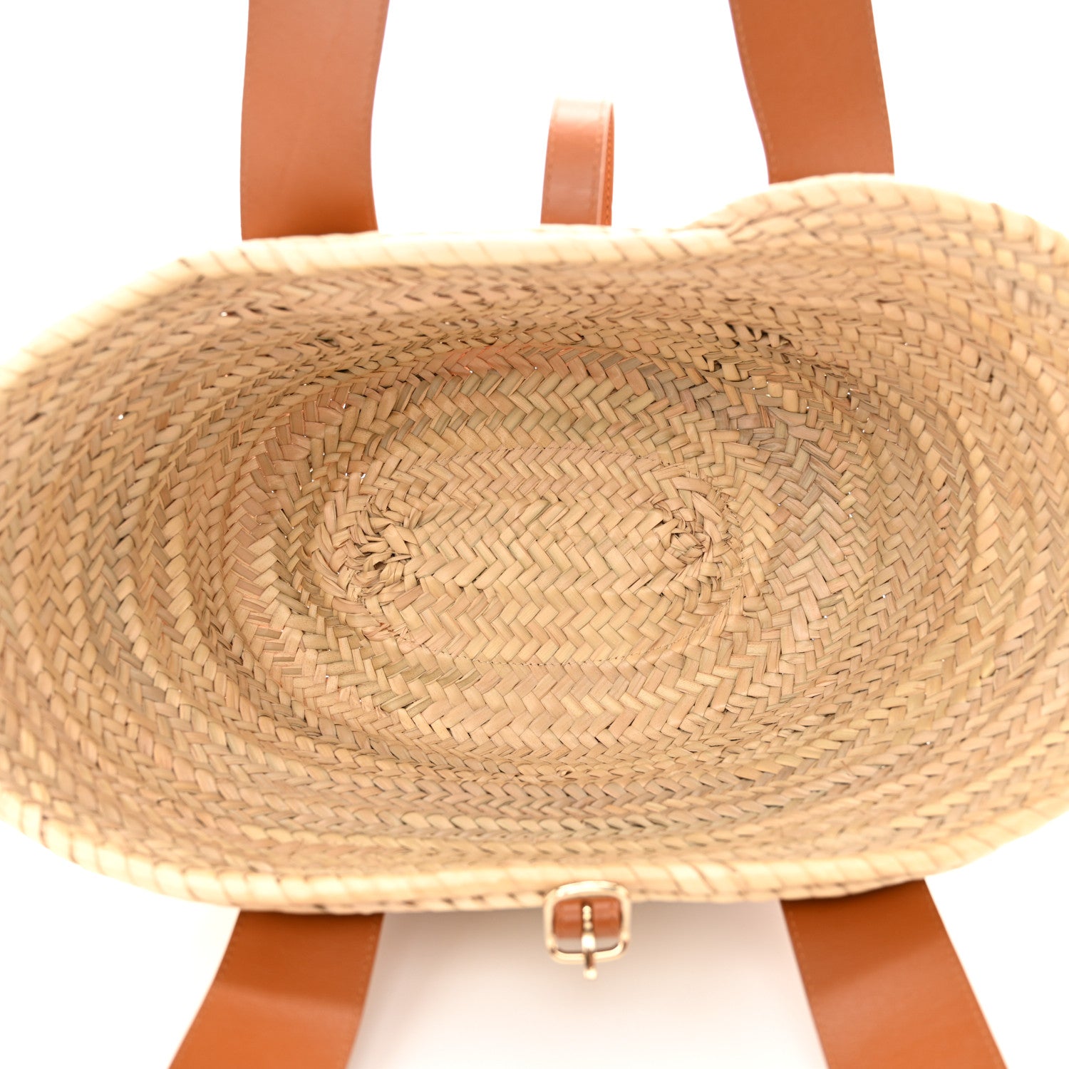 Chloe Raffia Smooth Calfskin Medium Sense Basket Caramel 5 of 11