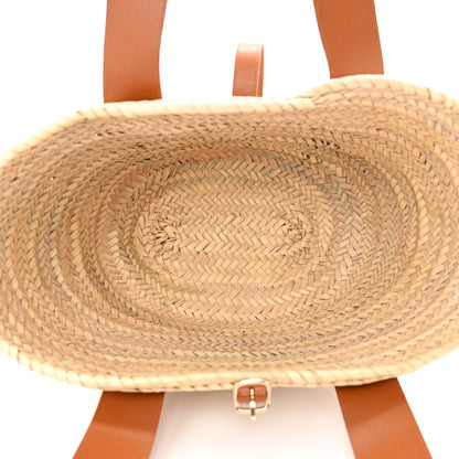 Chloe Raffia Smooth Calfskin Medium Sense Basket Caramel 5 of 11