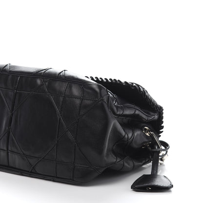 Christian Dior Lambskin Cannage Ruffle New Lock Flap Black 8 of 11