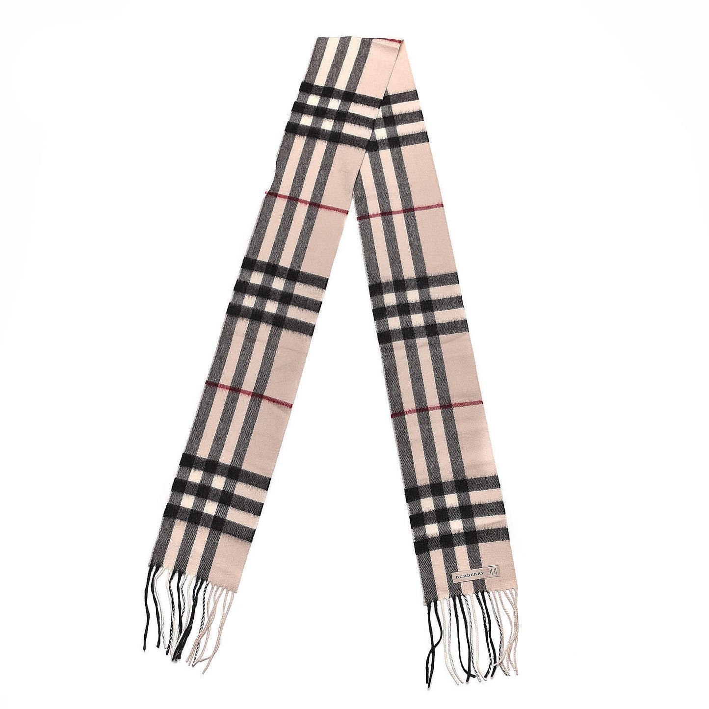 Cashmere Giant Check Skinny Scarf Stone