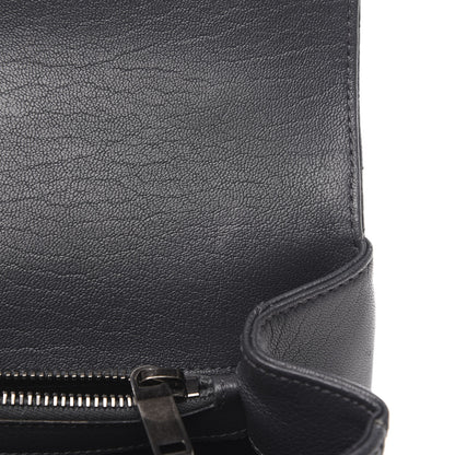 Saint Laurent Sheepskin Matelasse Chevron Monogram Medium College Bag Asphalt 13 of 13