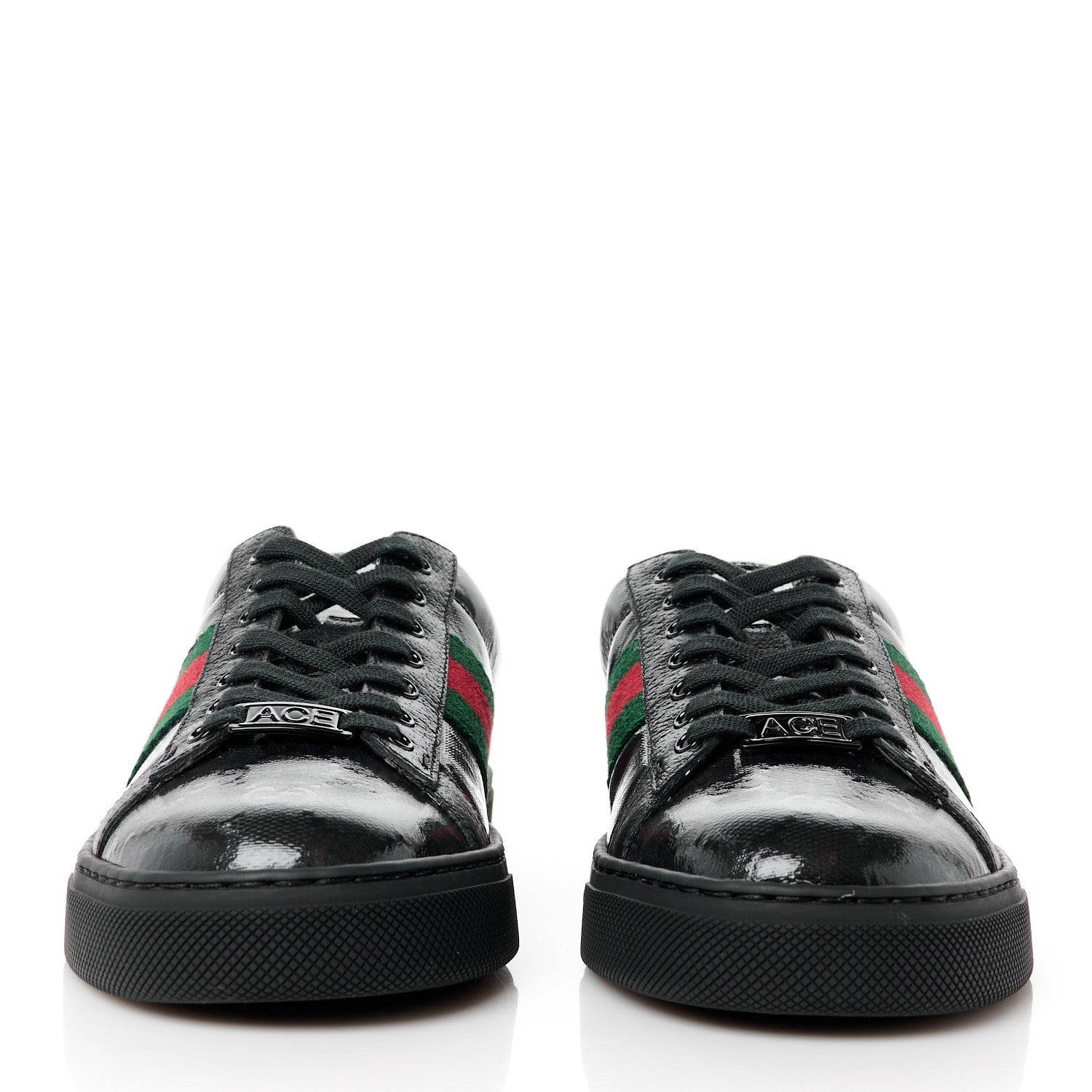 Gucci Crystal GG Monogram Web Womens New Ace Sneakers 37.5 Black 2 of 11