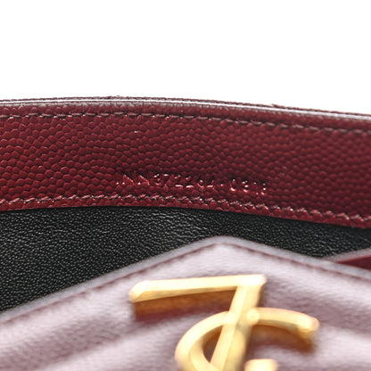 Saint Laurent Grain De Poudre Matelasse Chevron Monogram Flap Wallet Rouge Legion 7 of 12