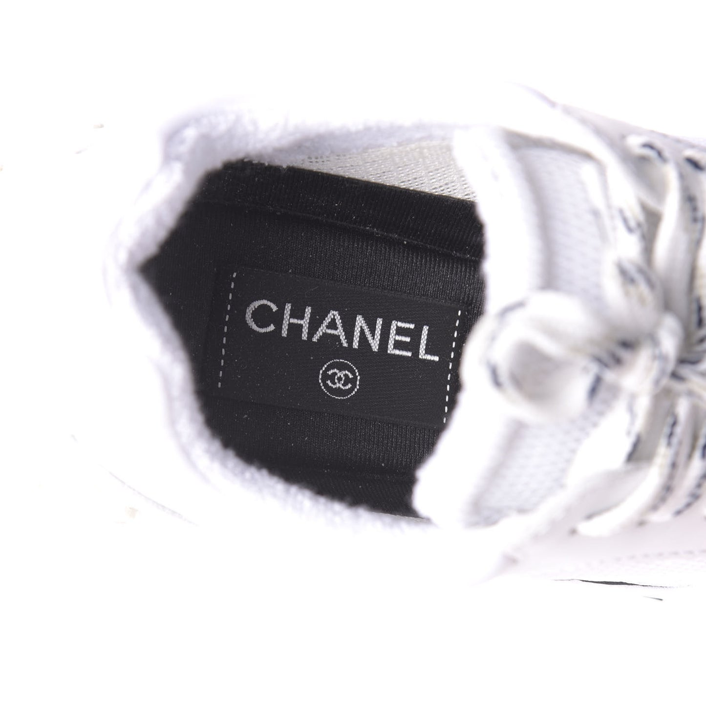 Calfskin Mesh Lycra Womens Logo Sneakers 38 White
