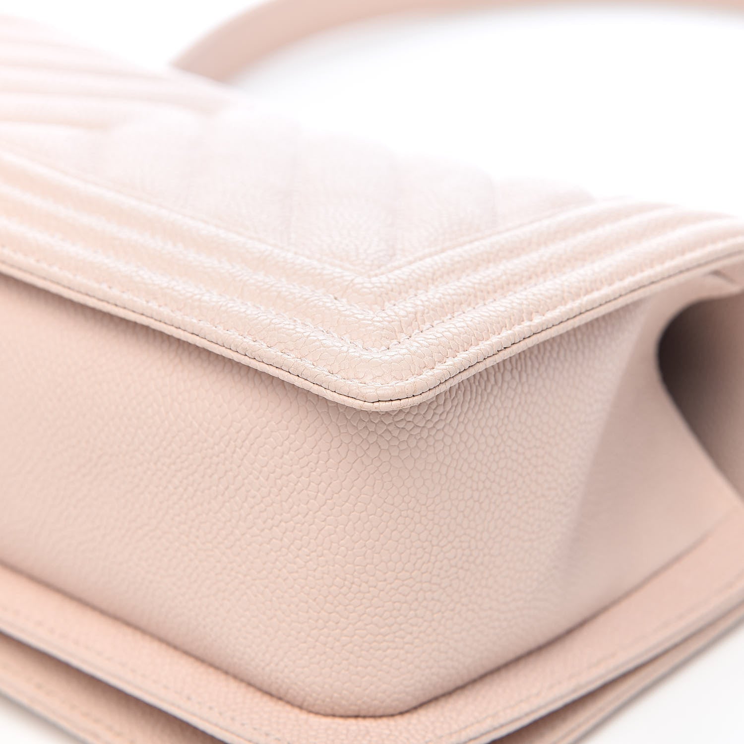 Chanel Caviar Chevron Quilted Medium Boy Flap Nude 14 of 15