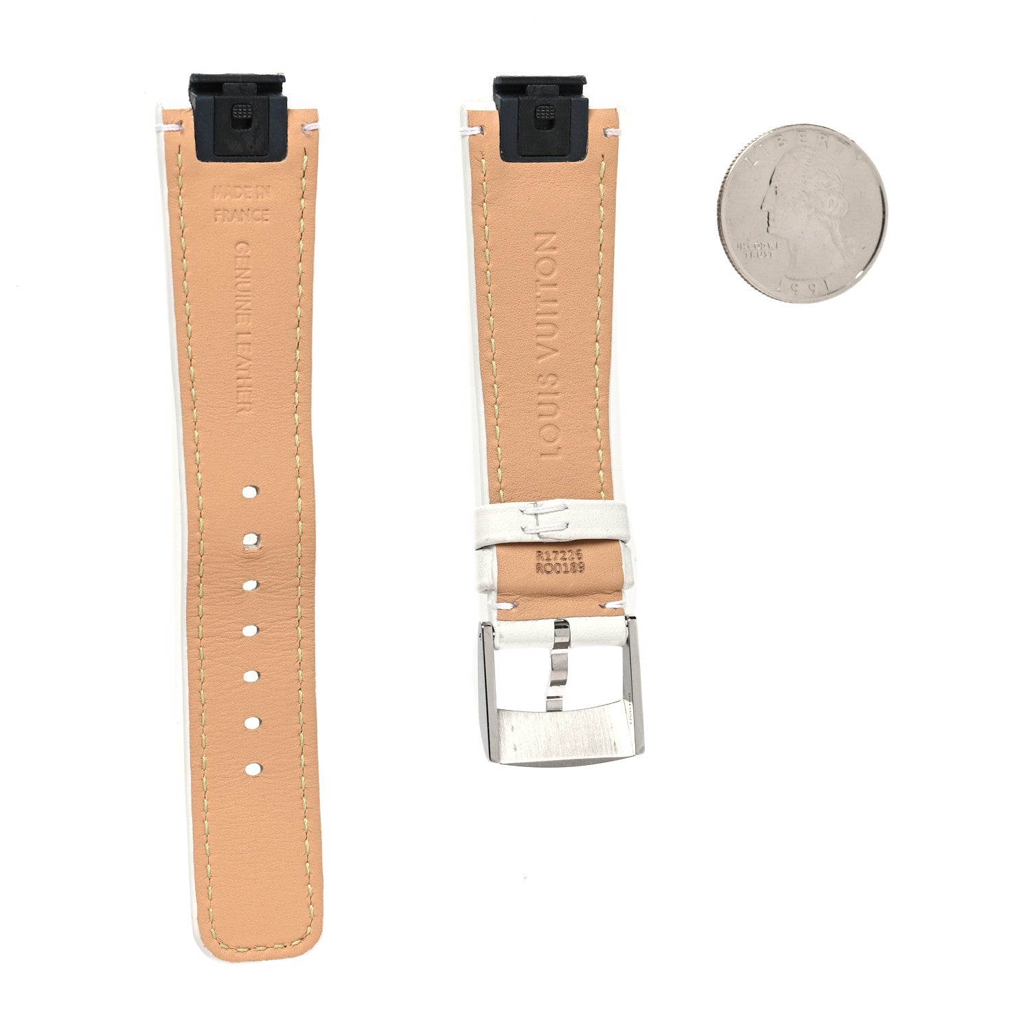Louis Vuitton Calfskin New Wave Watch Strap Snow 2 of 5