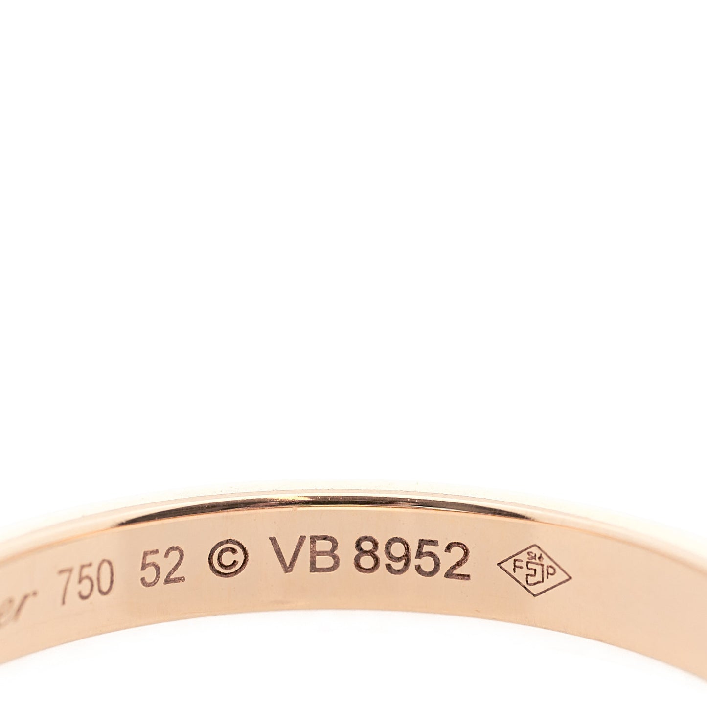 18K Pink Gold Diamond 2.3mm D'Amour Wedding Band Ring 52 6