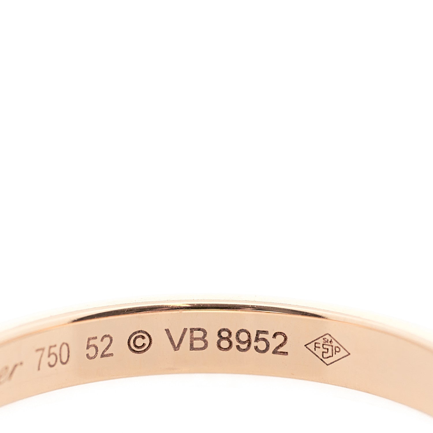 Cartier 18K Pink Gold Diamond 2.3mm D'Amour Wedding Band Ring 52 6 7 of 13