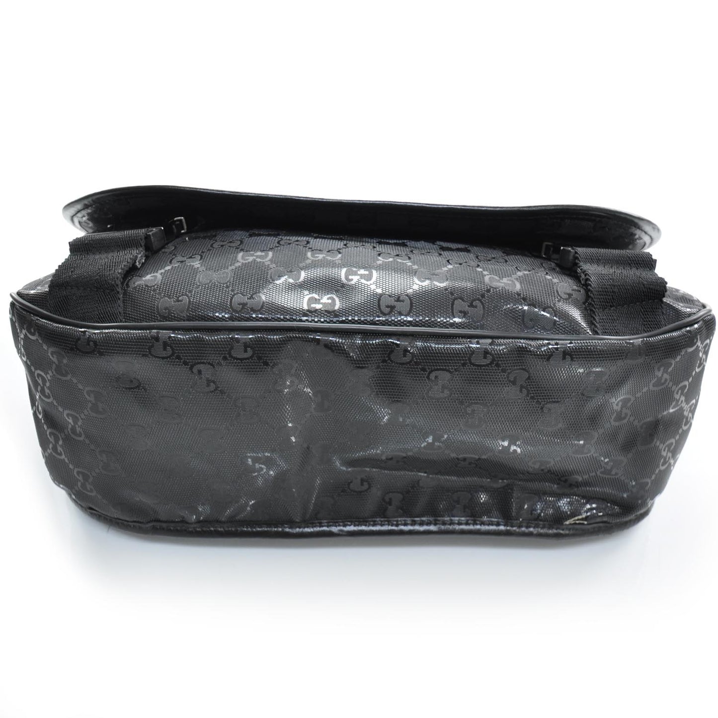 Imprime Monogram Medium Double Buckle Flap Messenger Bag Black