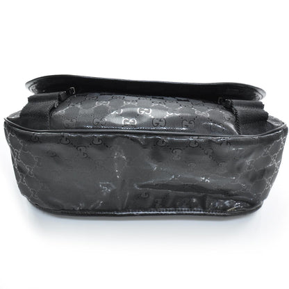 Gucci Imprime Monogram Medium Double Buckle Flap Messenger Bag Black 4 of 9