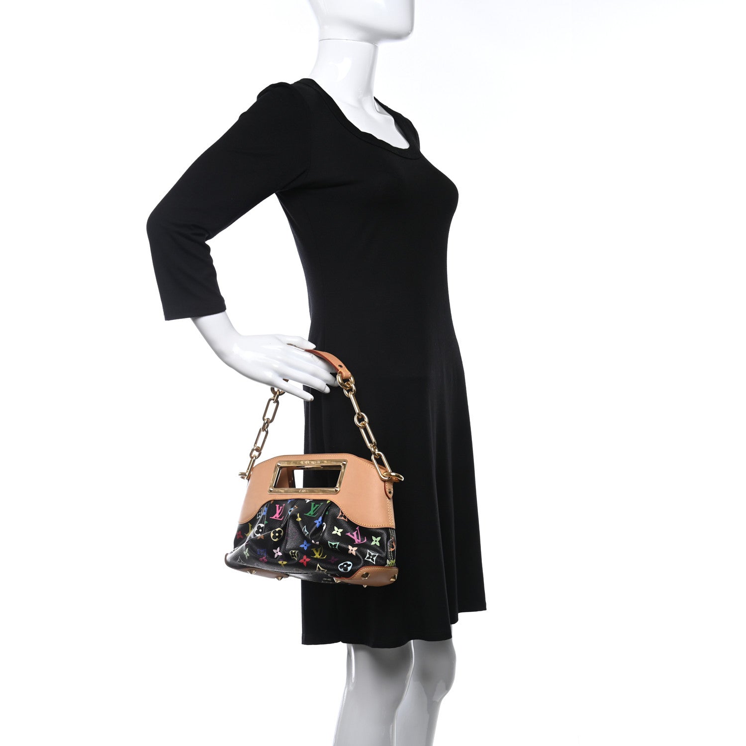Louis Vuitton Monogram Multicolor Judy PM Black 3 of 8