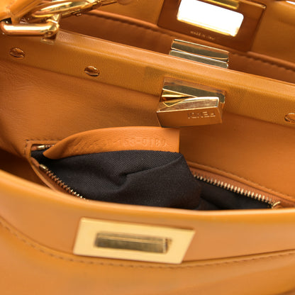 Fendi Nappa Mini Peekaboo Iconic Satchel Giallo Syrup 8 of 21