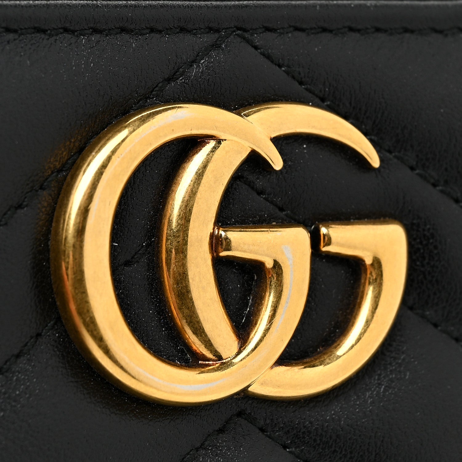 Gucci Calfskin Matelasse GG Marmont Zip Around Wallet Black 24 of 24
