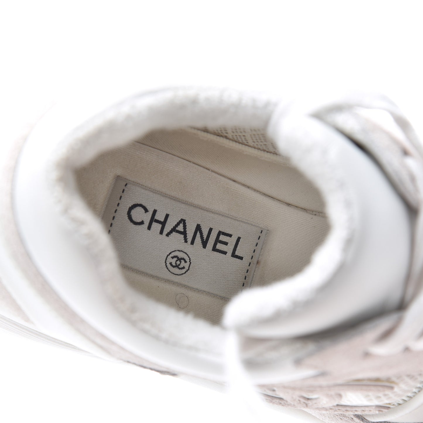 Suede Calfskin CC Sneakers 38.5 Pink White