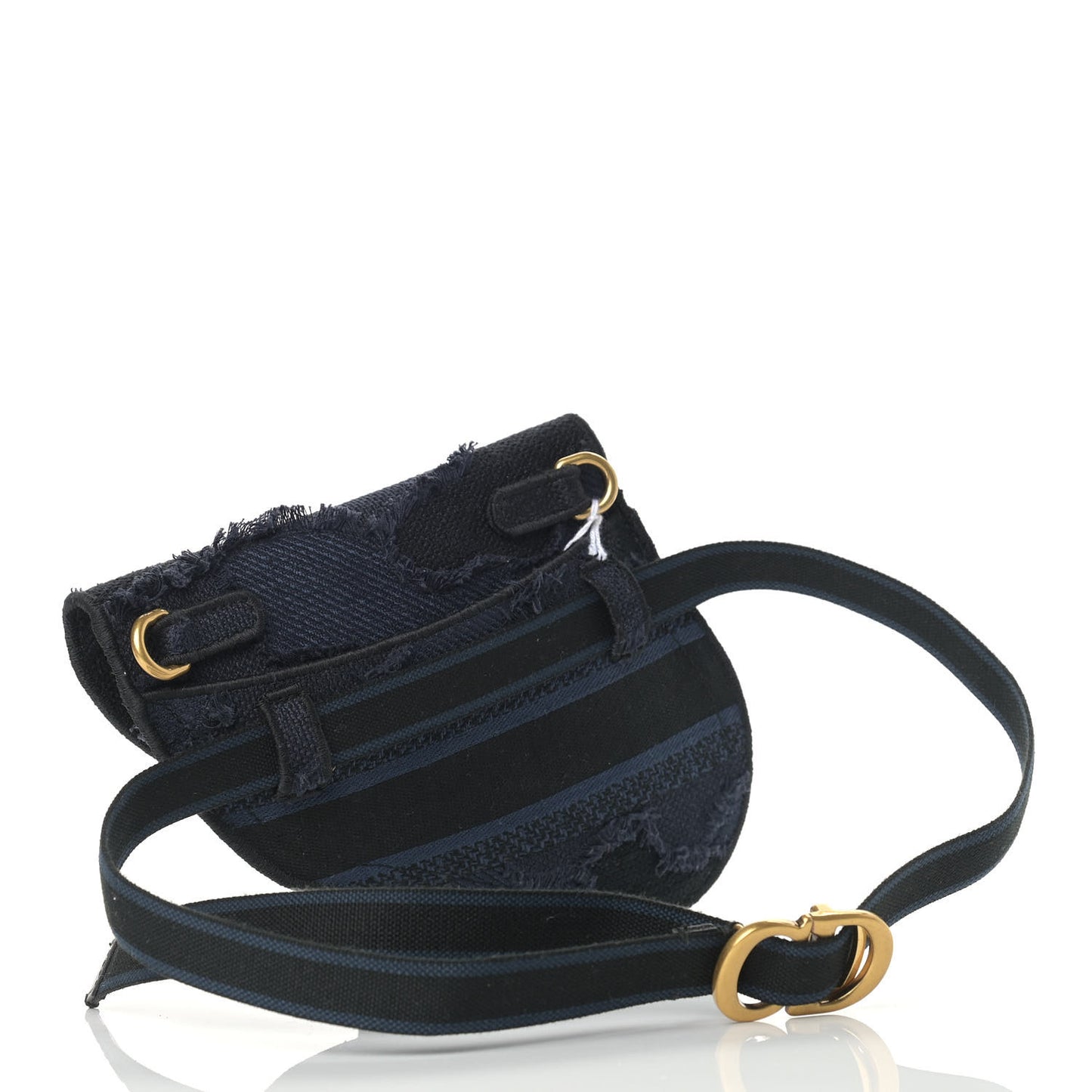 Canvas Embroidered Camouflage Saddle Belt Bag Blue