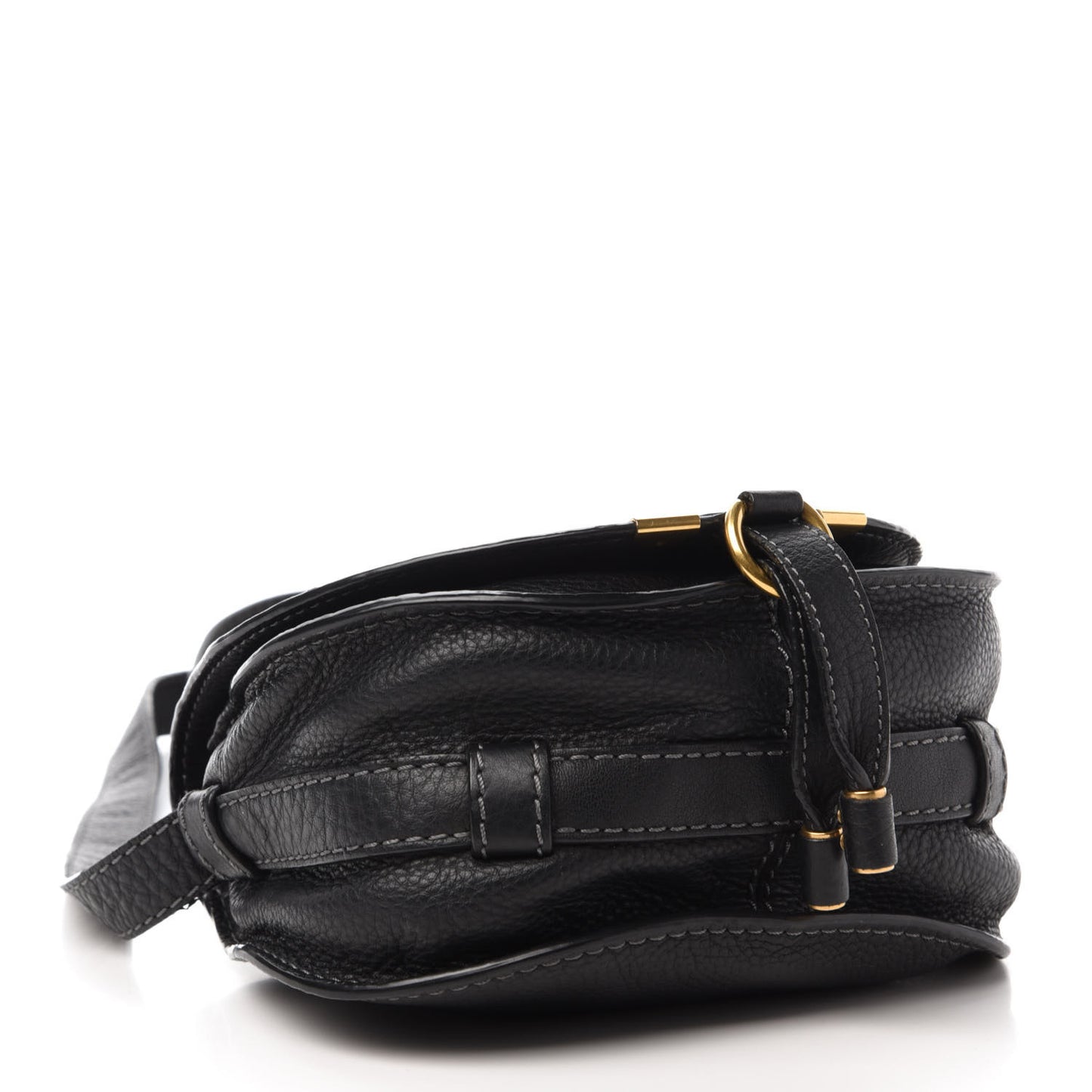 Calfskin Mini Marcie Round Crossbody Bag Black