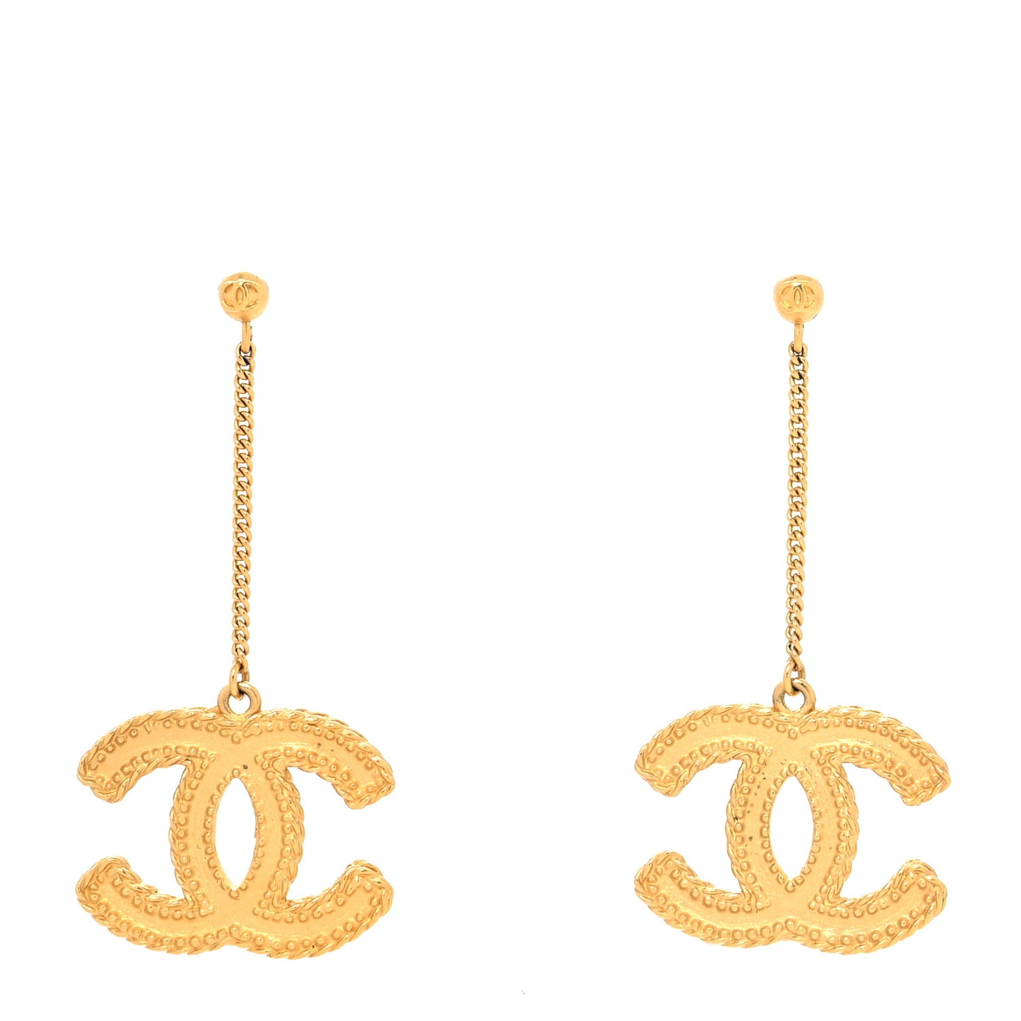 CC Drop Earrings Matte Gold