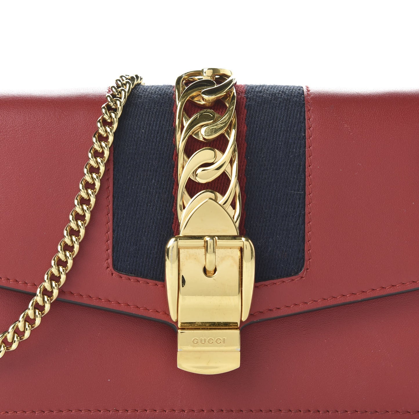 Calfskin Super Mini Sylvie Chain Shoulder Bag Hibiscus Red