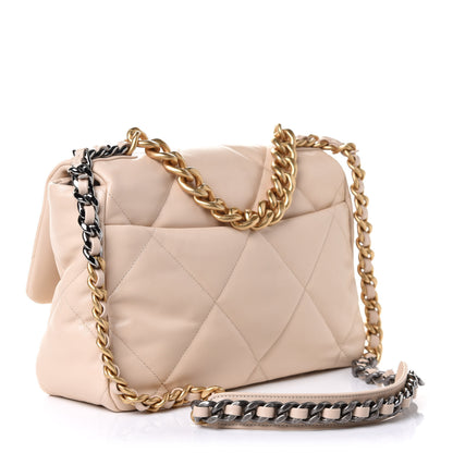 Chanel Goatskin Quilted Large Chanel 19 Flap Beige 3 of 11