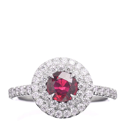 Tiffany Platinum Diamond Ruby Soleste Ring 53 6.25 1 of 6