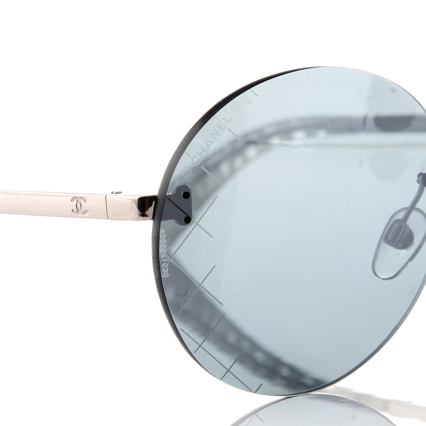 Metal Rimless Round Sunglasses 4216 Silver
