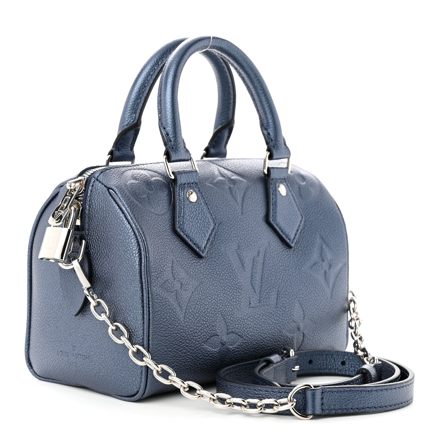 Metallic Empreinte Monogram Giant Speedy Bandouliere 20 Navy Nacre